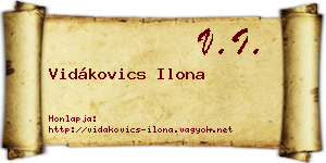 Vidákovics Ilona névjegykártya