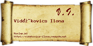 Vidákovics Ilona névjegykártya