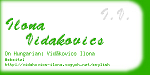 ilona vidakovics business card